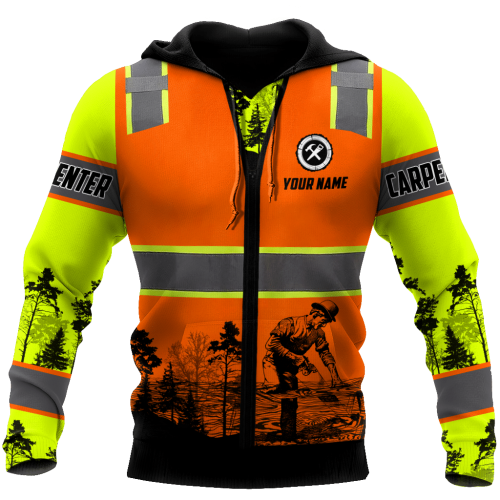 Personalized Name Carpenter 3D All Over Printed Hoodie Tee Shirts Safety, Idea gift for Carpenter TO3375