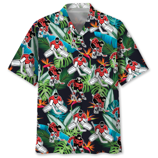 Hockey Hawaiian Tropical Hawaiian Shirt, Summer Gift For Hockey Lovers HO0050