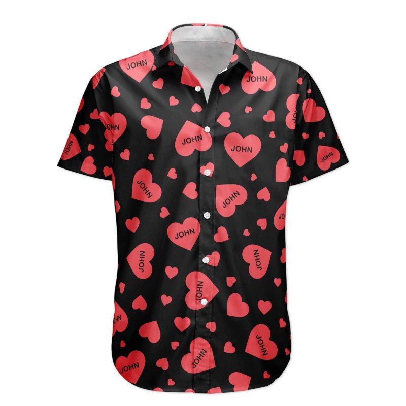 Custom Heart With Name Vintage Aloha Valentine's Day Gift - Custom Hawaiian Shirts HA0069