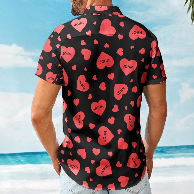 Custom Heart With Name Vintage Aloha Valentine's Day Gift - Custom Hawaiian Shirts HA0069