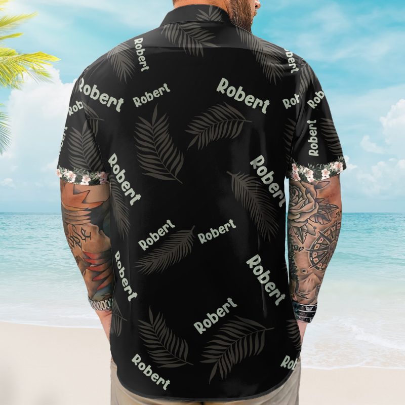 Custom Name Hibiscus Tropical Line Vintage Aloha Shirts - Custom Hawaiian Shirts HA0070