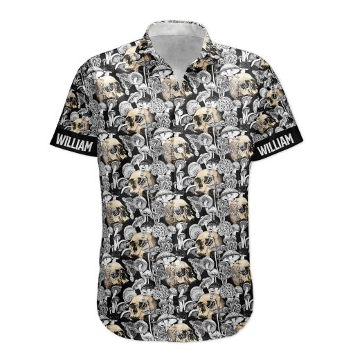 Custom Name With Magic Poisonous Mushroom And Skull - Custom Hawaiian Shirts HA0117