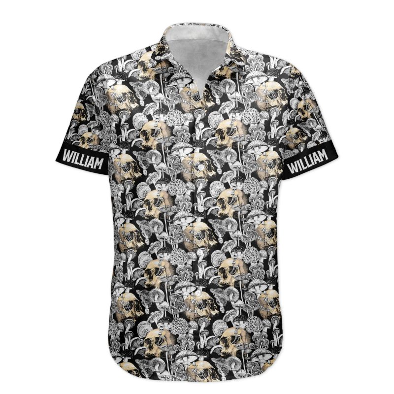 Custom Name With Magic Poisonous Mushroom And Skull - Custom Hawaiian Shirts HA0117
