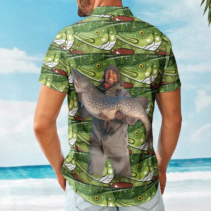 Custom Photo Bass Fish Fishing Makes Me Happy - Custom Photo Hawaiian Shirt HA0055
