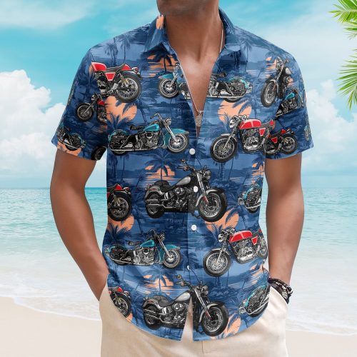 Custom Vintage Bikes Photo Motorbicycles For Bikers, Men, Husband - Custom Photo Hawaiian Shirt HA0107