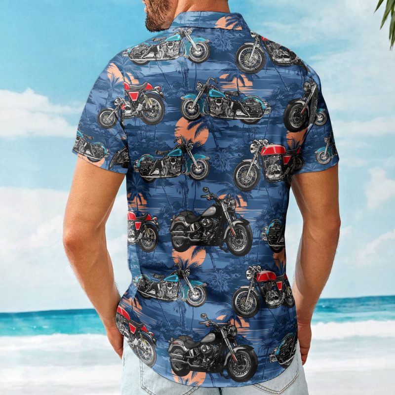 Custom Vintage Bikes Photo Motorbicycles For Bikers, Men, Husband - Custom Photo Hawaiian Shirt HA0107