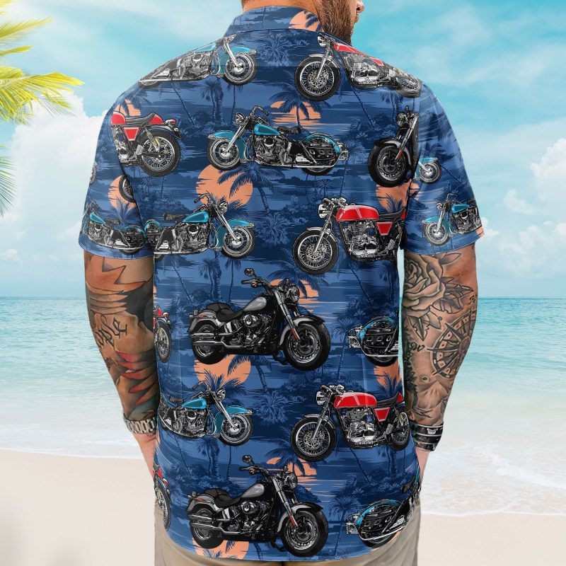 Custom Vintage Bikes Photo Motorbicycles For Bikers, Men, Husband - Custom Photo Hawaiian Shirt HA0107