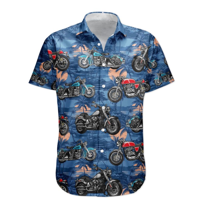 Custom Vintage Bikes Photo Motorbicycles For Bikers, Men, Husband - Custom Photo Hawaiian Shirt HA0107