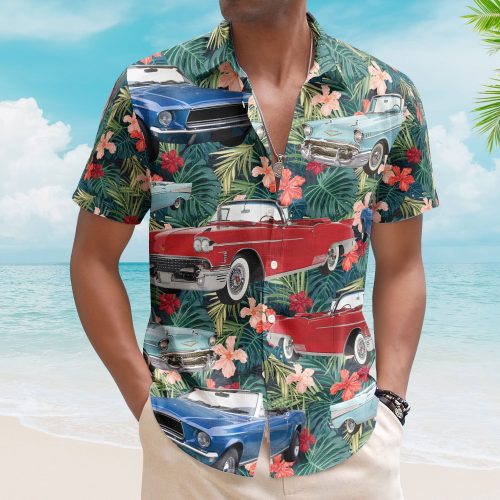 Custom Vintage Car Muscle Cars For Men, Husband - Custom Photo Hawaiian Shirt HA0056