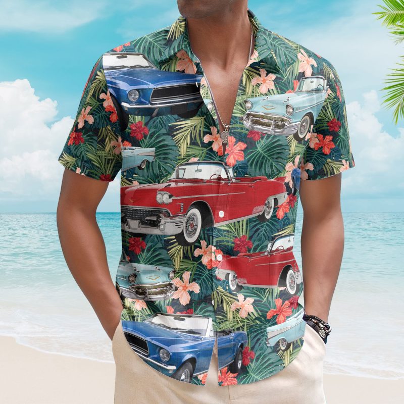 Custom Vintage Car Muscle Cars For Men, Husband - Custom Photo Hawaiian Shirt HA0056