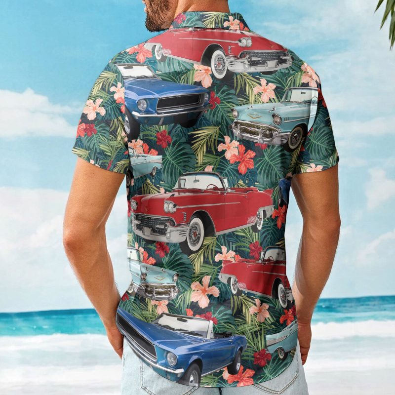 Custom Vintage Car Muscle Cars For Men, Husband - Custom Photo Hawaiian Shirt HA0056