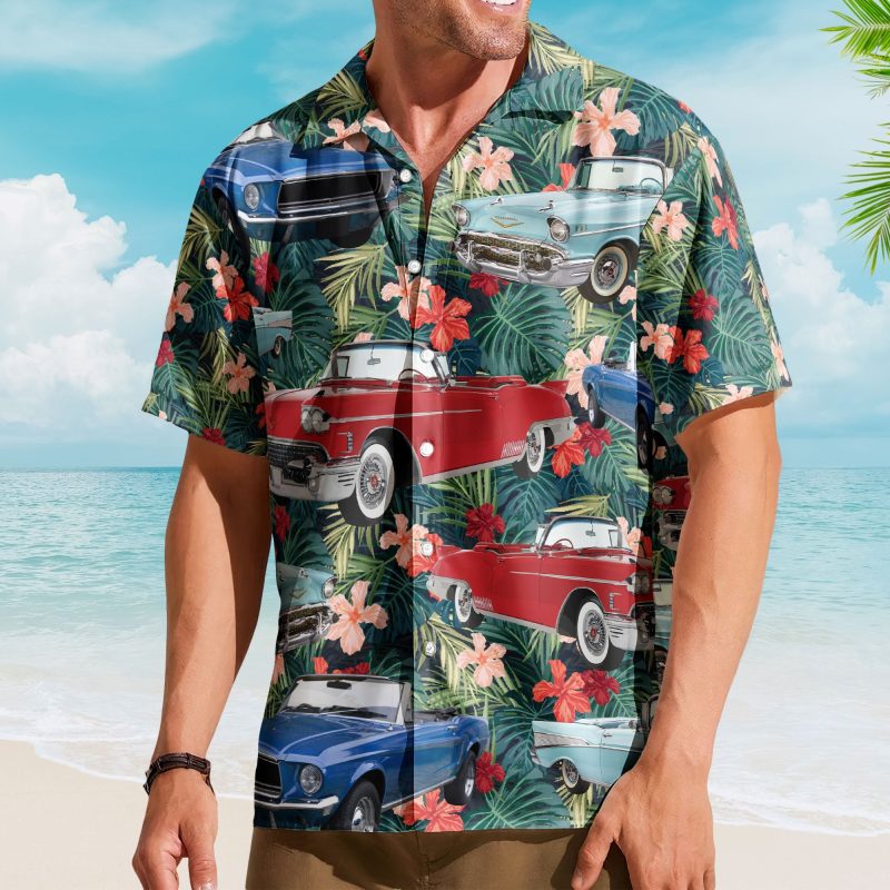 Custom Vintage Car Muscle Cars For Men, Husband - Custom Photo Hawaiian Shirt HA0056