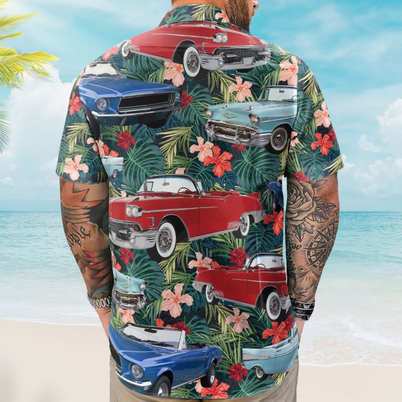 Custom Vintage Car Muscle Cars For Men, Husband - Custom Photo Hawaiian Shirt HA0056