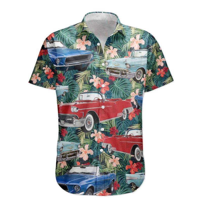 Custom Vintage Car Muscle Cars For Men, Husband - Custom Photo Hawaiian Shirt HA0056
