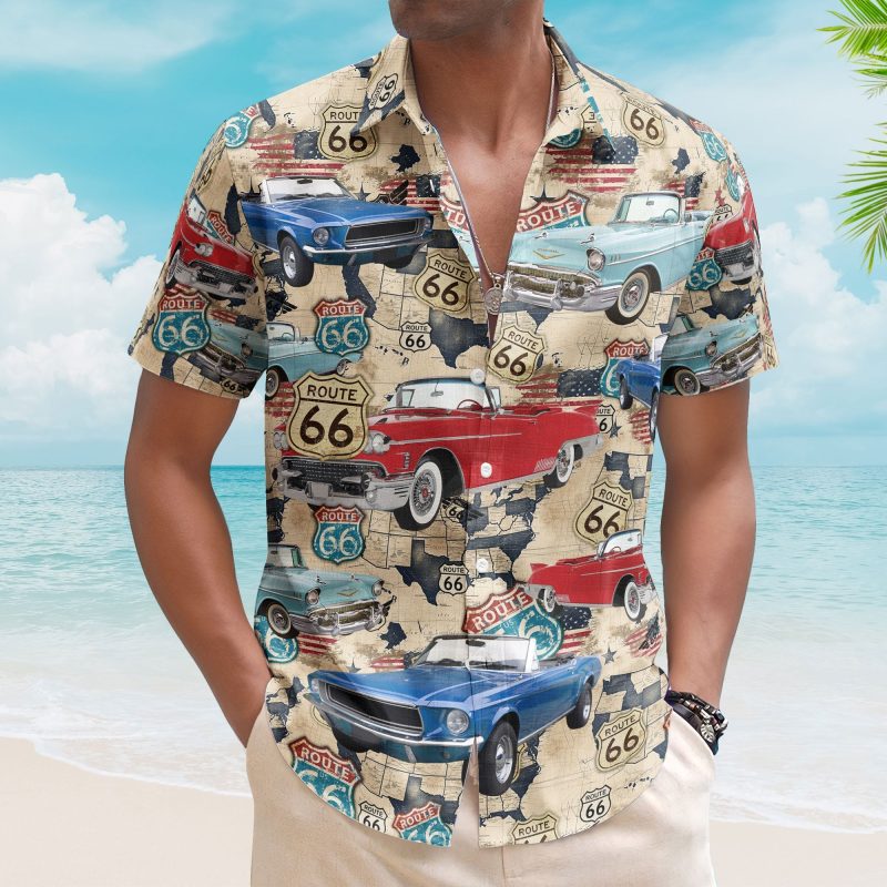 Custom Vintage Cars Muscle Cars For Men, Husband - Custom Photo Hawaiian Shirt HA0054