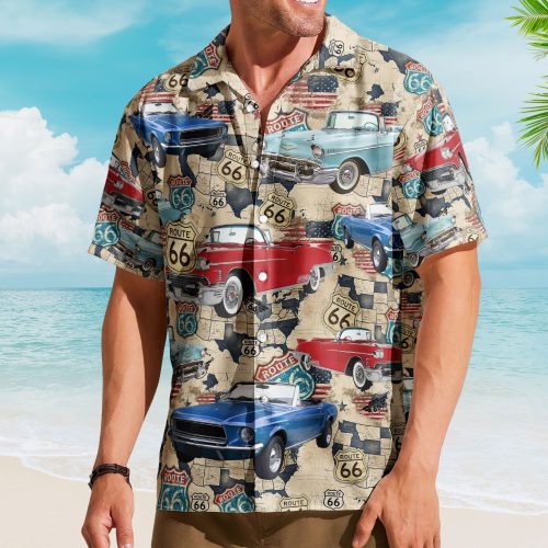 Custom Vintage Cars Muscle Cars For Men, Husband - Custom Photo Hawaiian Shirt HA0054