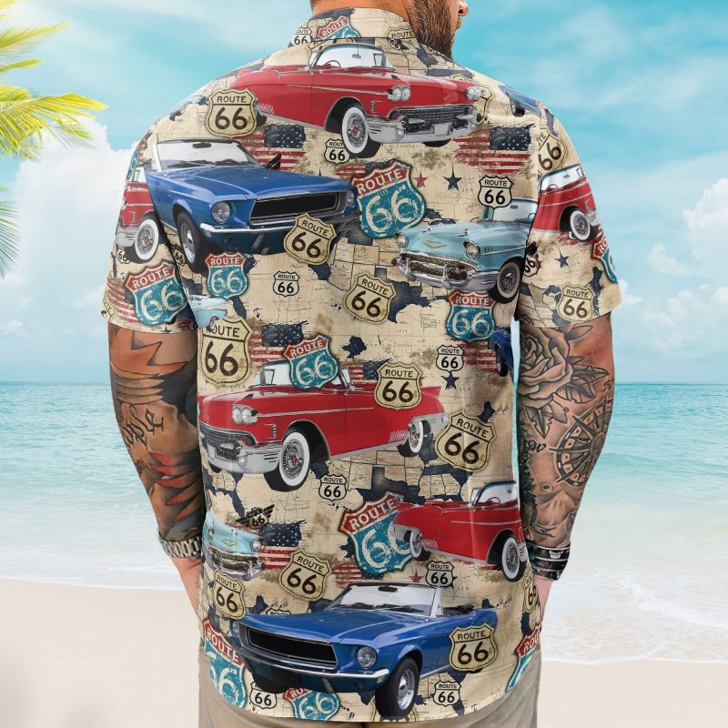 Custom Vintage Cars Muscle Cars For Men, Husband - Custom Photo Hawaiian Shirt HA0054