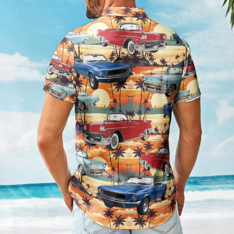 Custom Vintage Cars Photo Muscle Cars For Men, Husband - Custom Photo Hawaiian Shirt HA0106