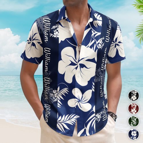 Floral Tropical Vintage Pattern Custom Name Aloha Shirts - Custom Hawaiian Shirts HA0091