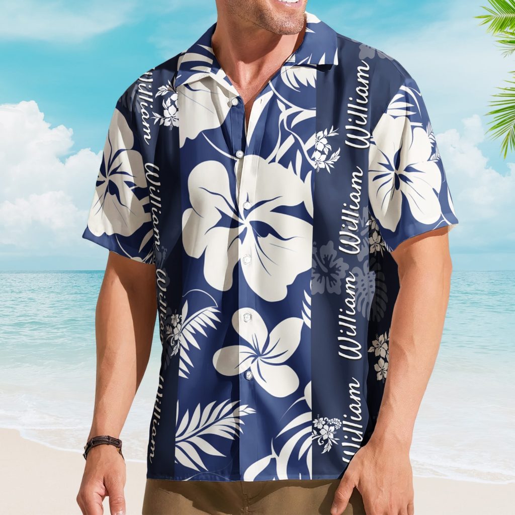 Floral Tropical Vintage Pattern Custom Name Aloha Shirts - Custom Hawaiian Shirts HA0091