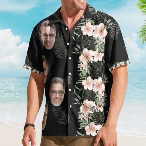 Hibiscus Tropical Line Vintage Funny Face Aloha Shirts - Custom Photo Hawaiian Shirts HA0020