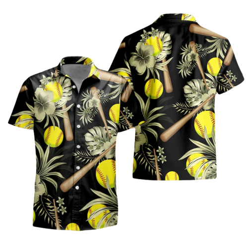 Floral Softball Hawaiian Shirt For Men And Women, Softball Hawaii Shirt ET0010