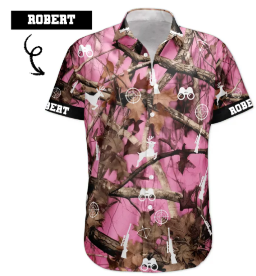 Hunting Camo Tropical Pattern Custom Face Aloha Shirts - Custom Photo Hawaiian Shirts HA0094